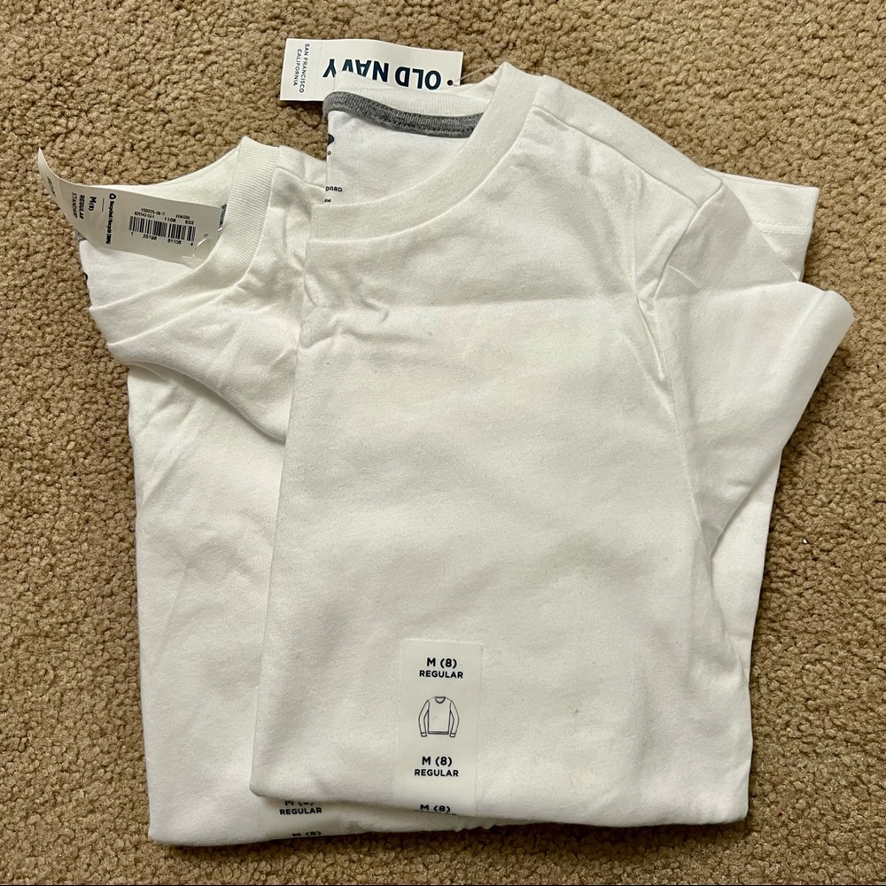 2 Old Navy white long sleeve shirt
